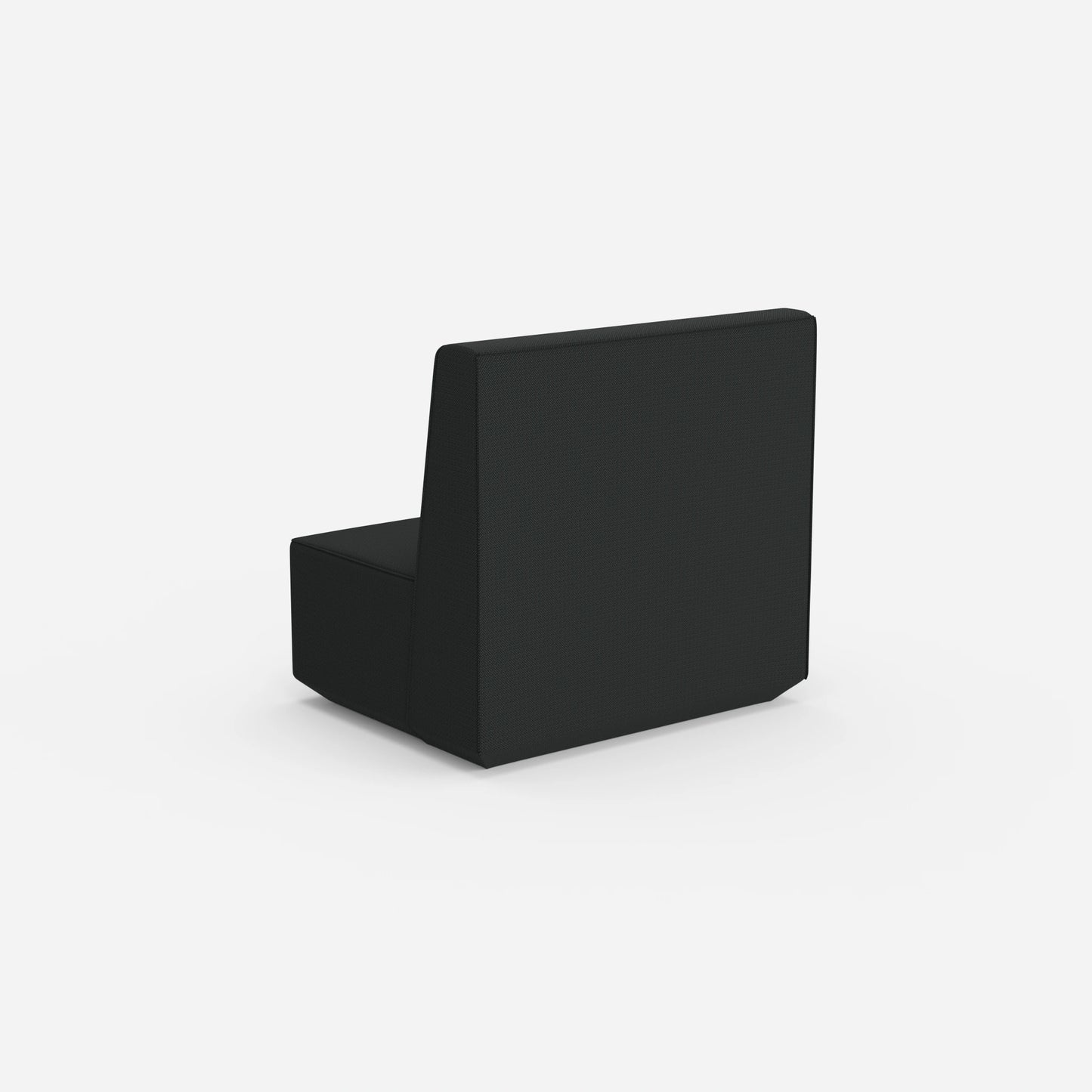 Armchair without backrest with high back from behind