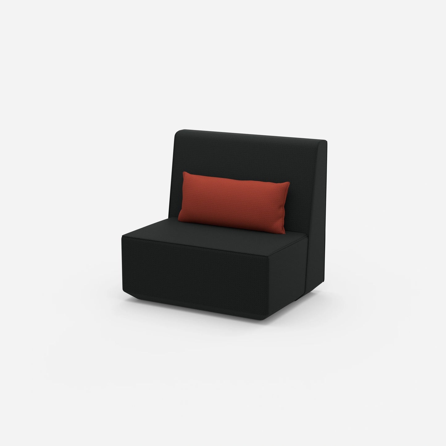 Armchair without backrest with high back from the side
