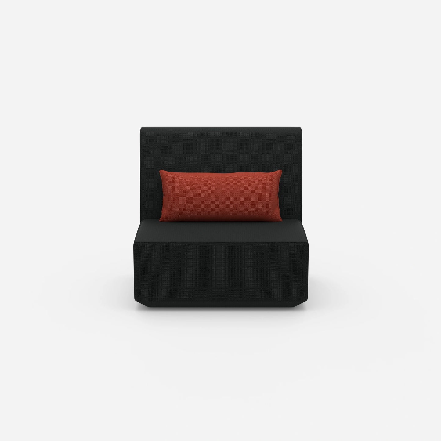 Armchair without backrest with high back from the front