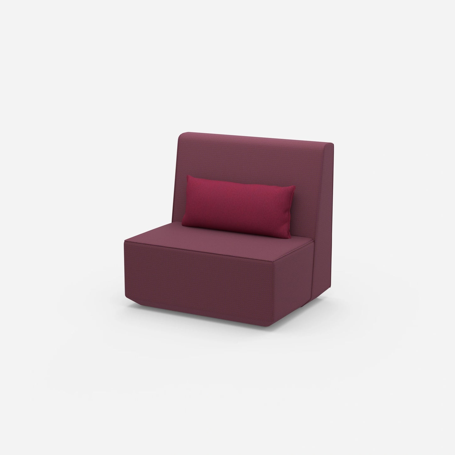 Armchair without backrest with high back from the side