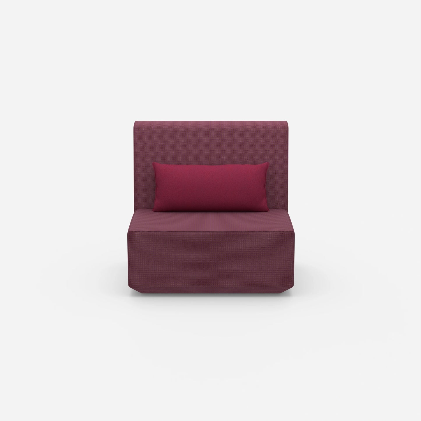 Armchair without backrest with high back from the front