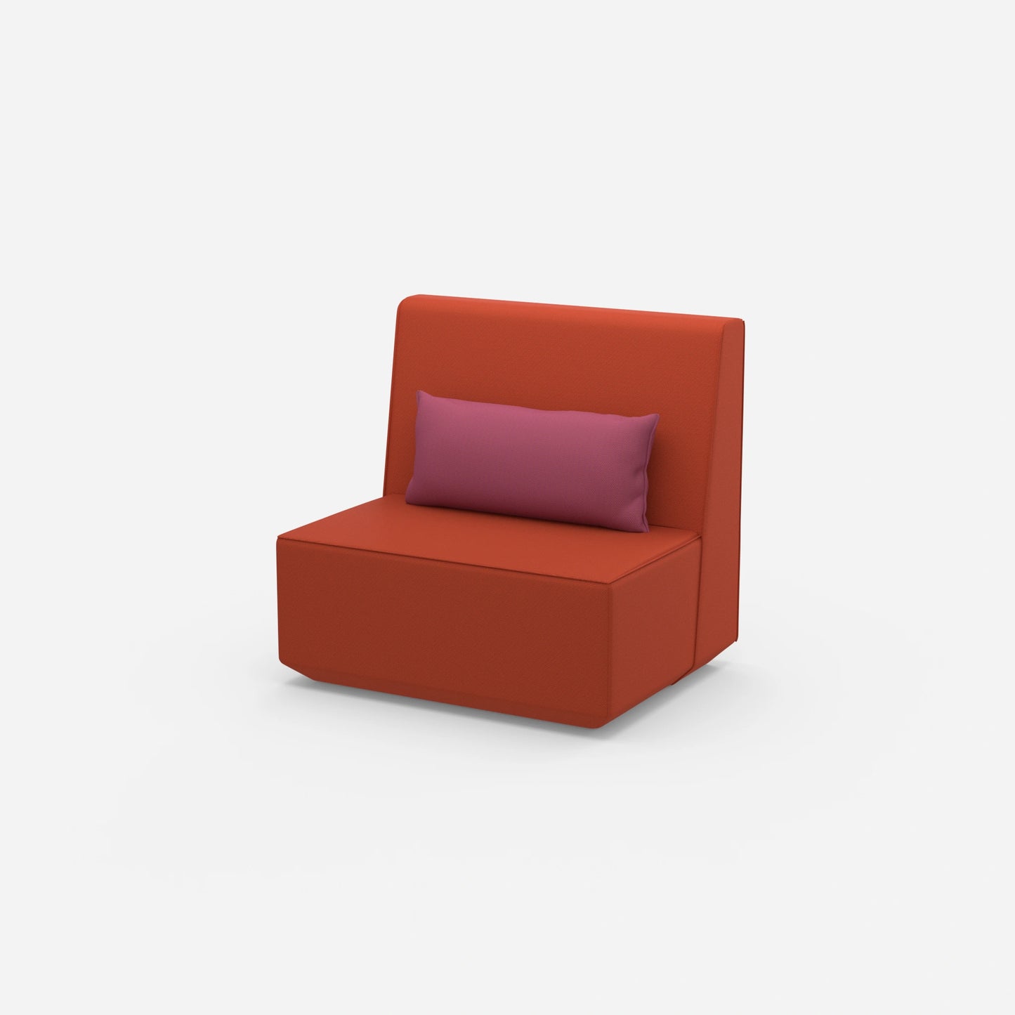 Armchair without backrest with high back from the side