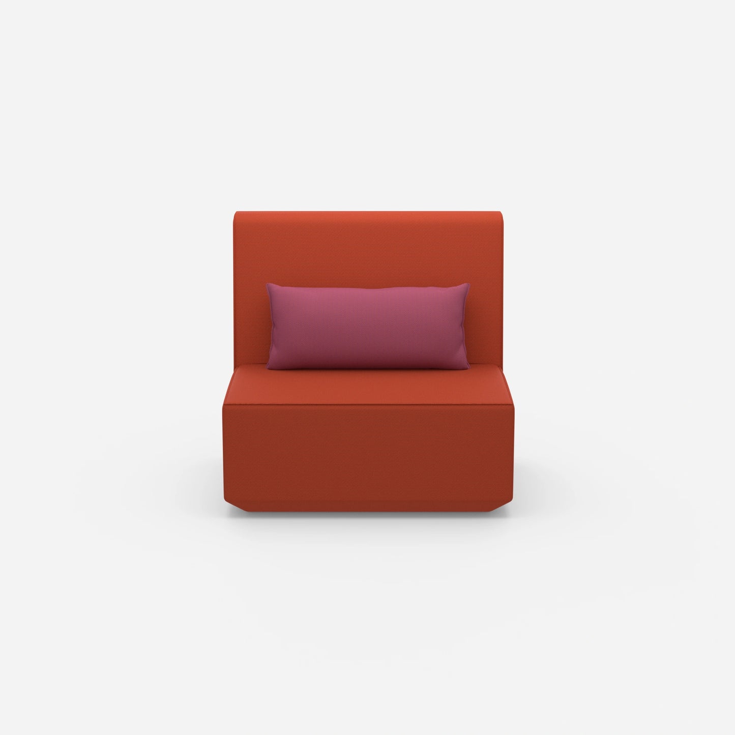 Armchair without backrest with high back from the front