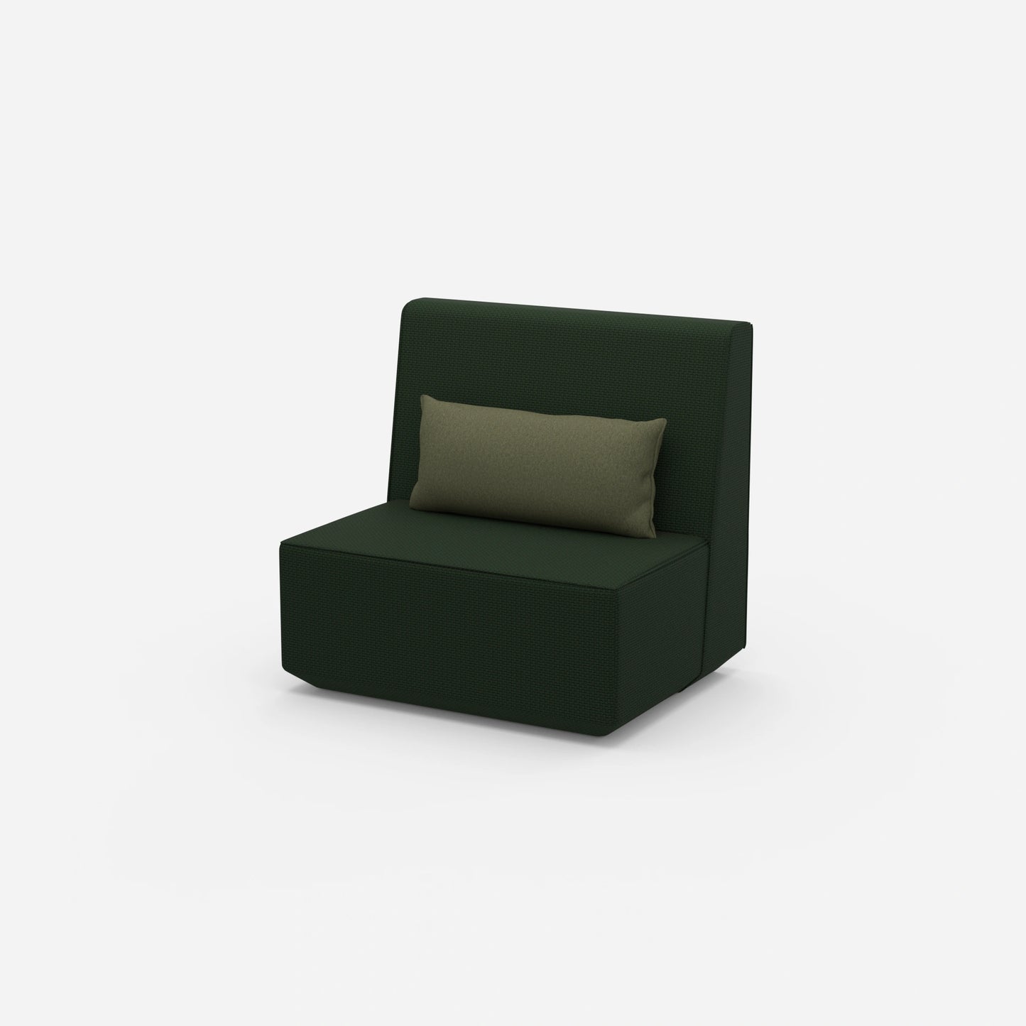 Armchair without backrest with high back from the side