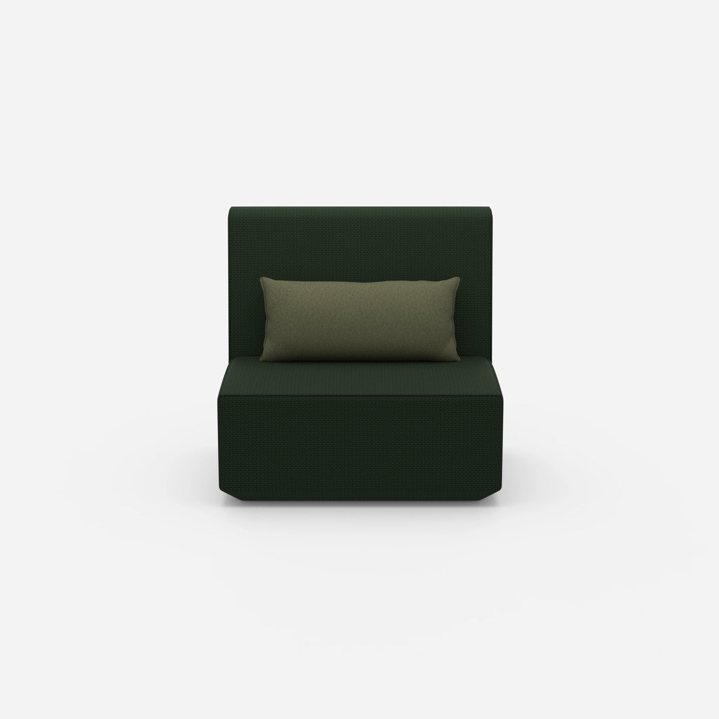 Armchair without backrest with high back from the front