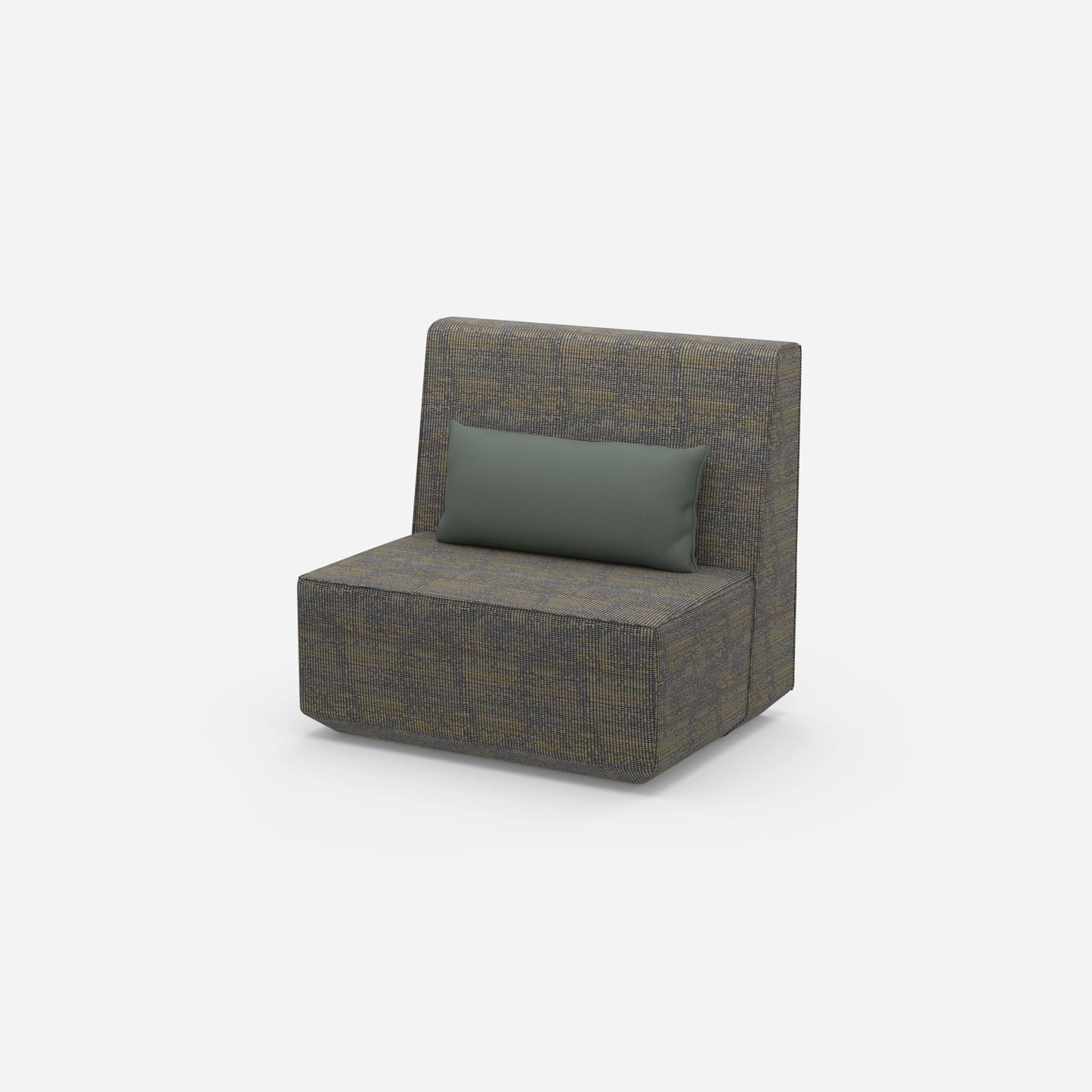 Armchair without backrest with high back from the side