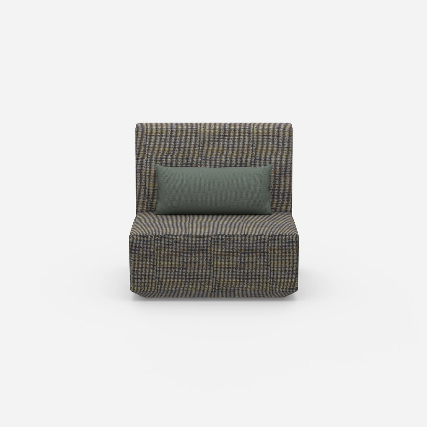 Armchair without backrest with high back from the front