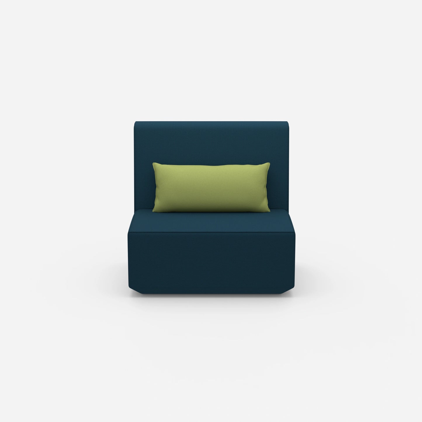 Armchair without backrest with high back from the front