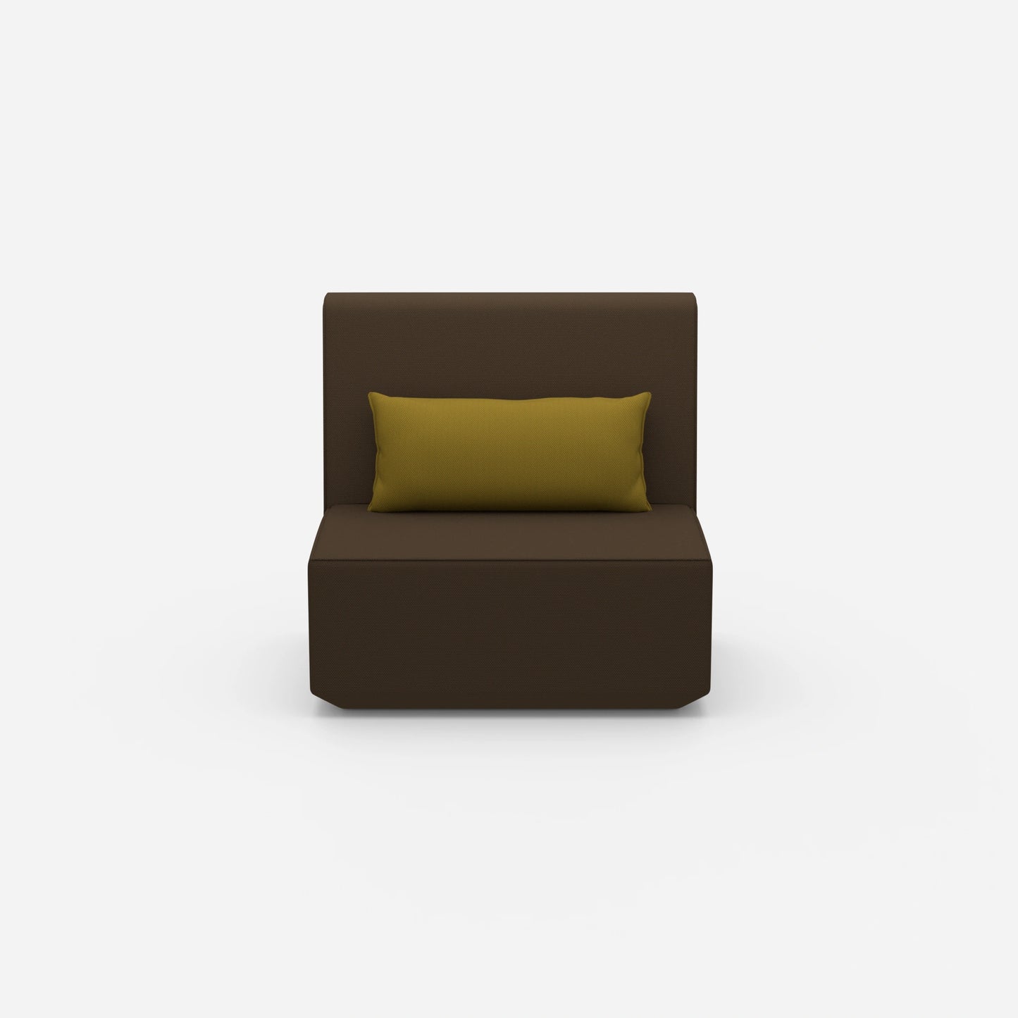 Armchair without backrest with high back from the front