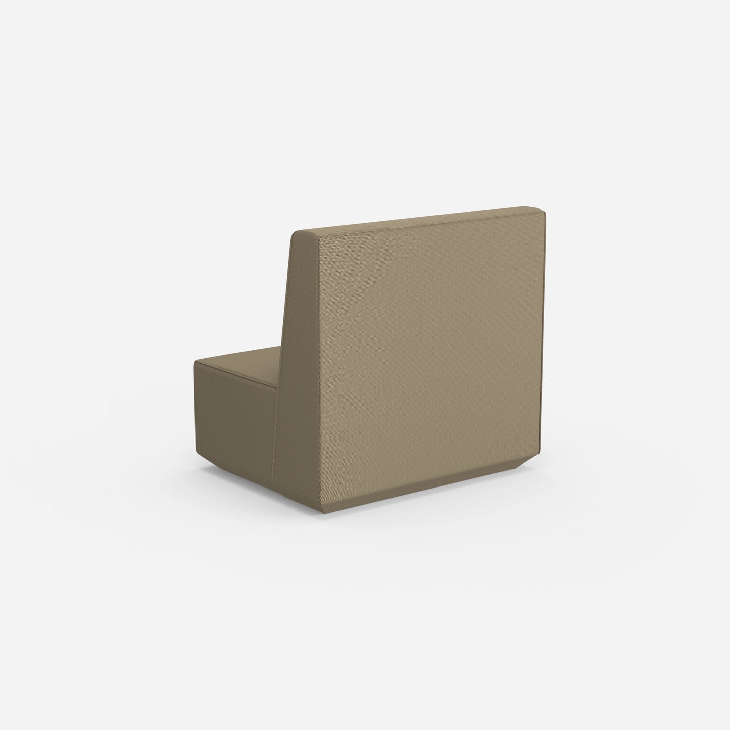 Armchair without backrest with high back from behind