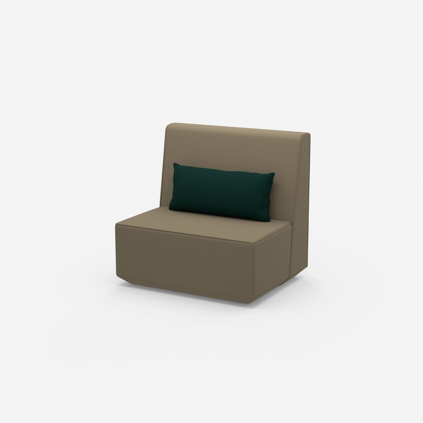 Armchair without backrest with high back from the side
