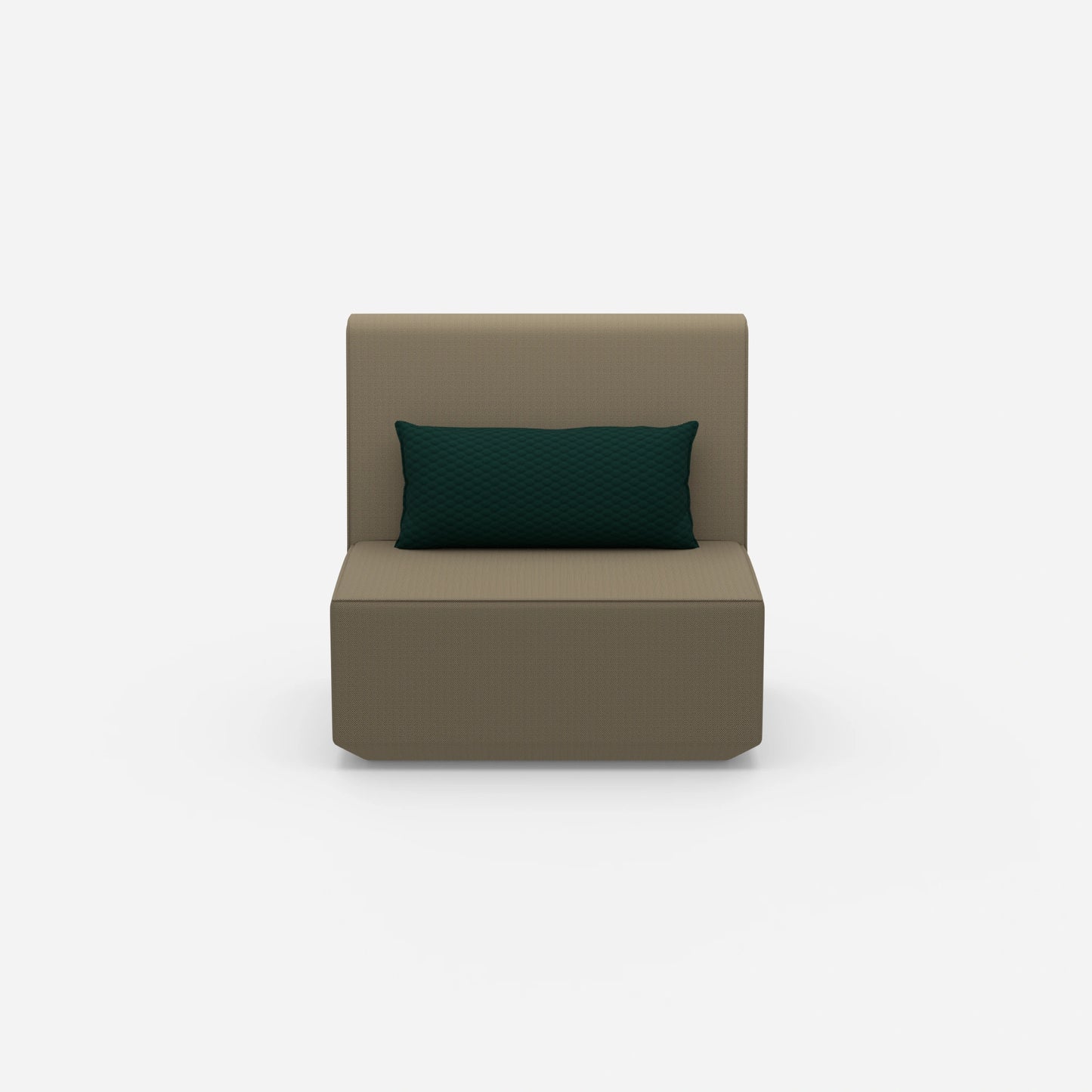 Armchair without backrest with high back from the front