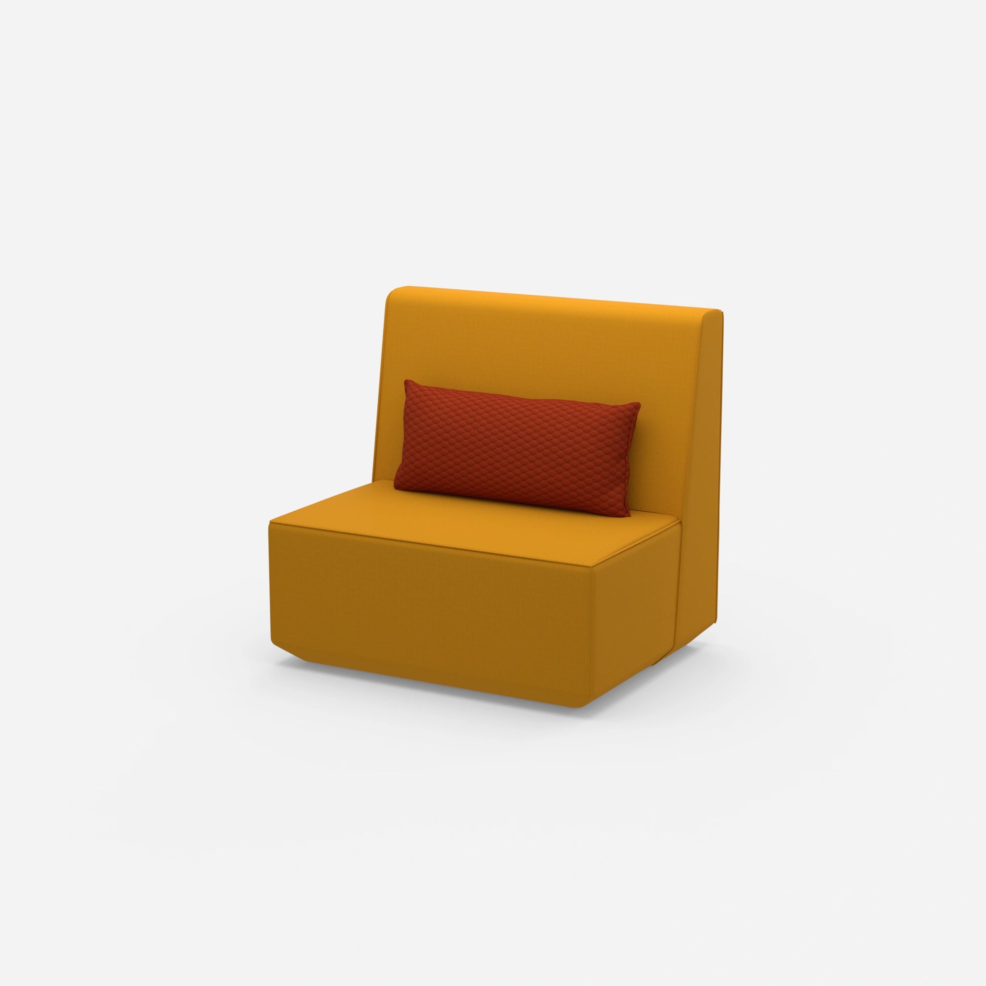 Armchair without backrest with high back from the side