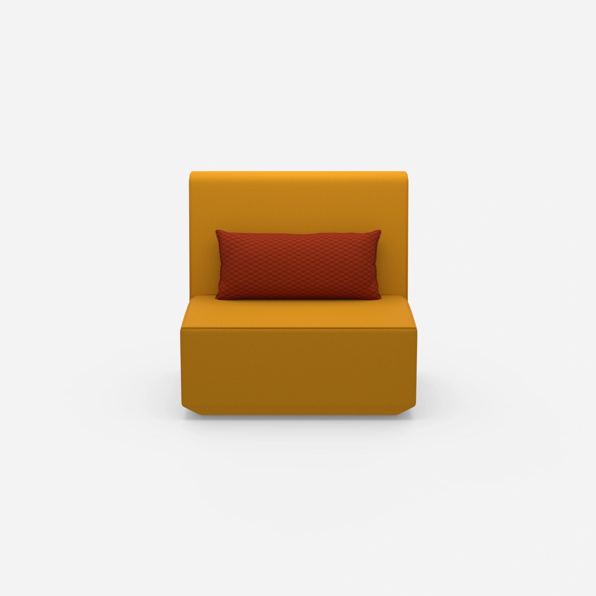 Armchair without backrest with high back from the front