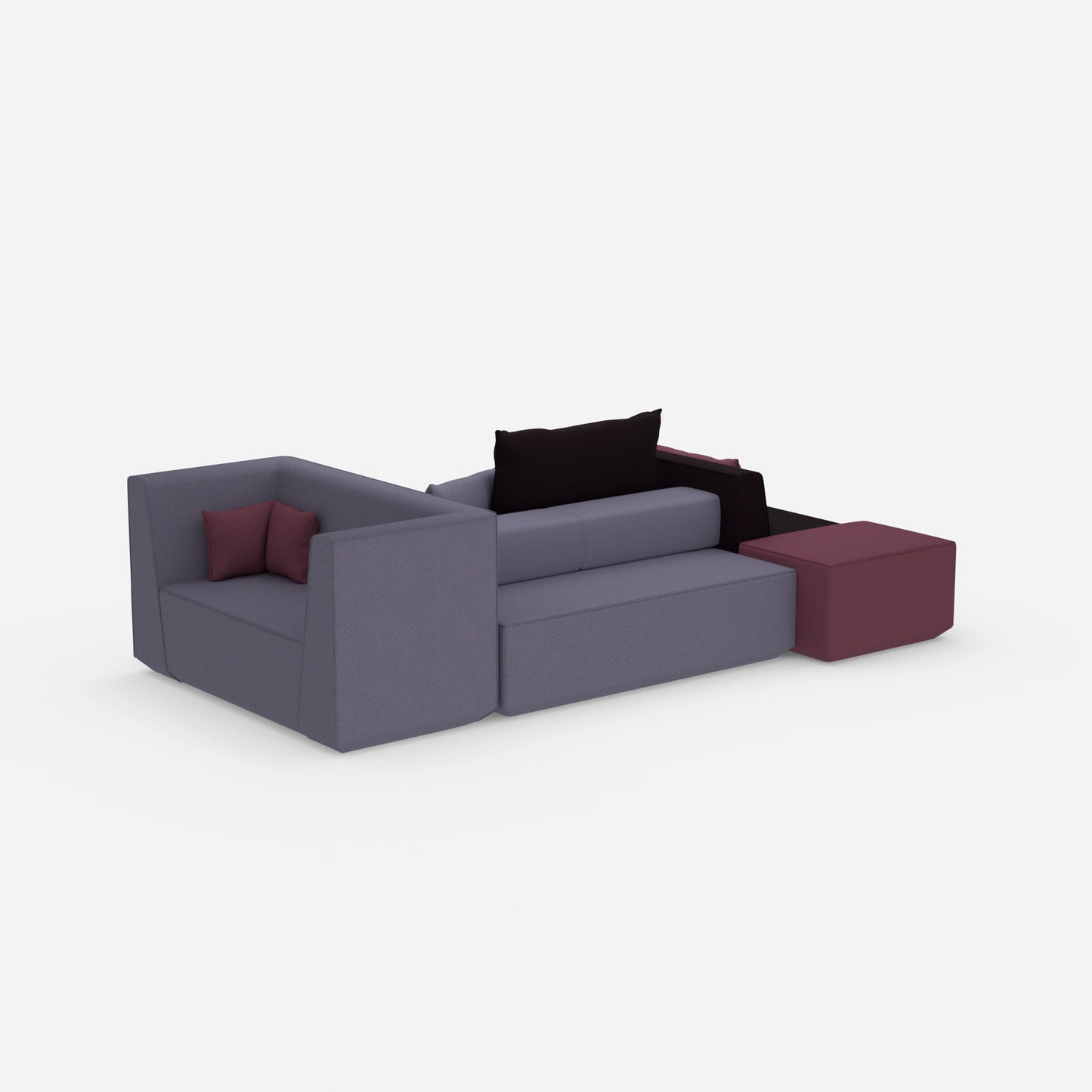 Modern bench design from behind