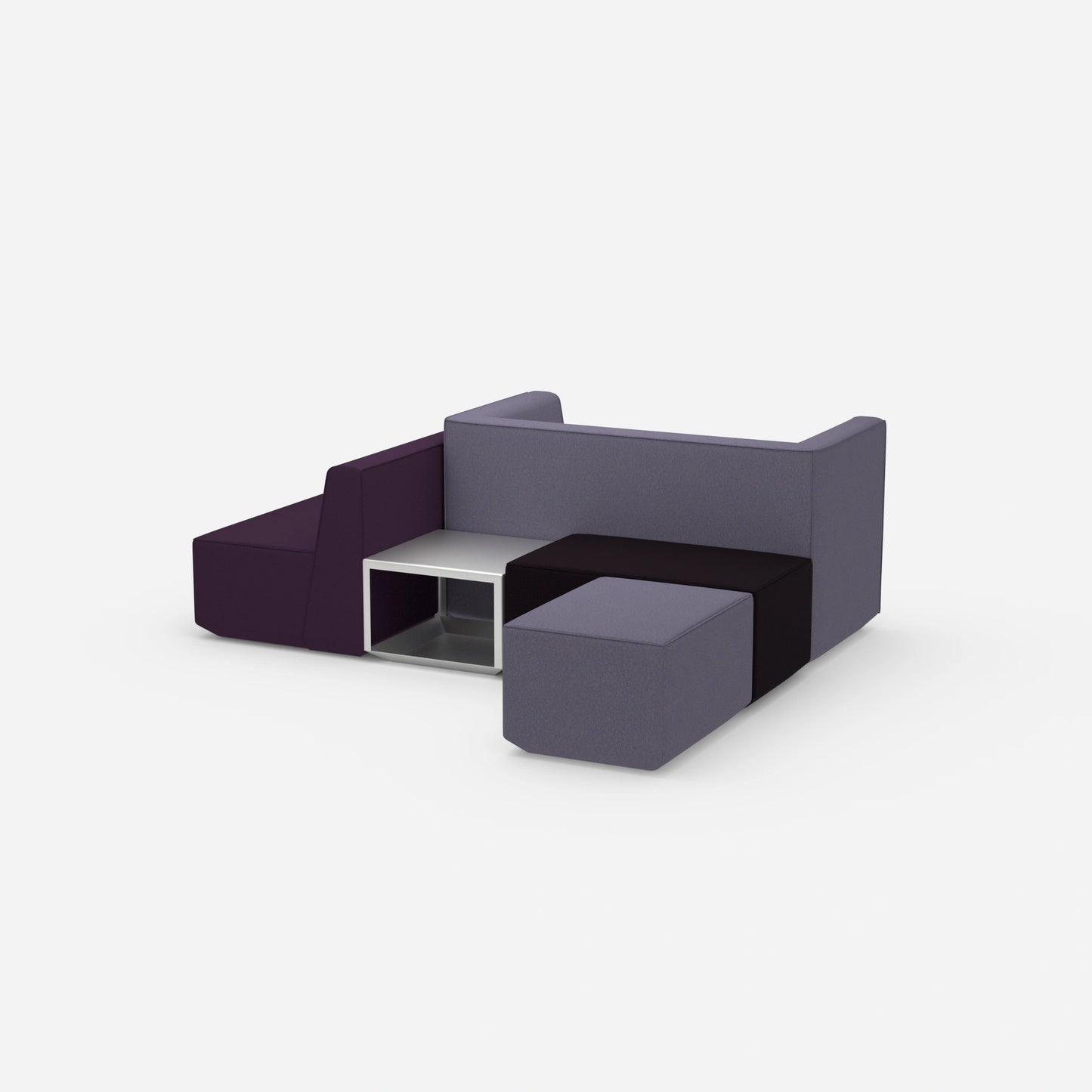 Bench with modern design, viewed from the side