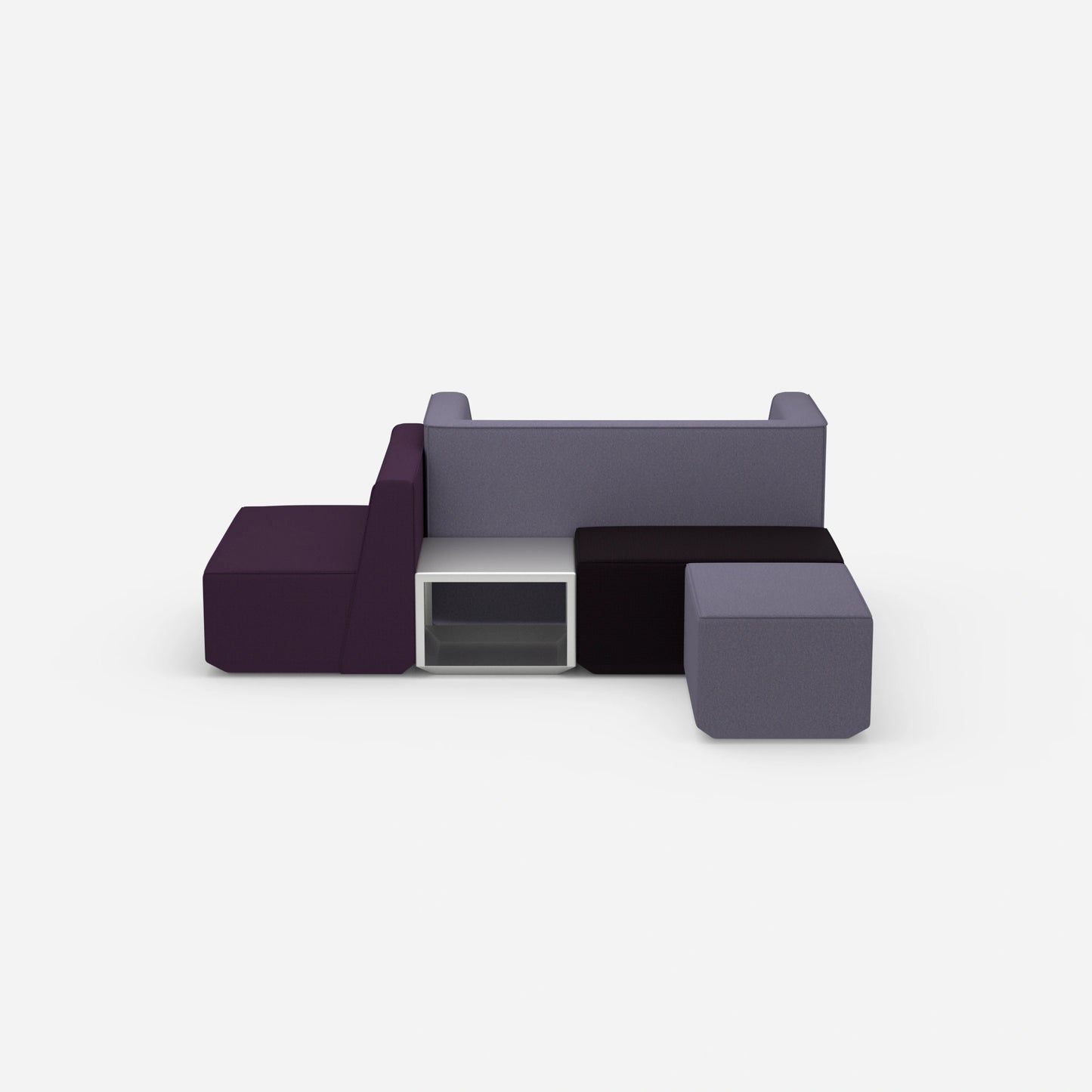 Bench with modern design from the front