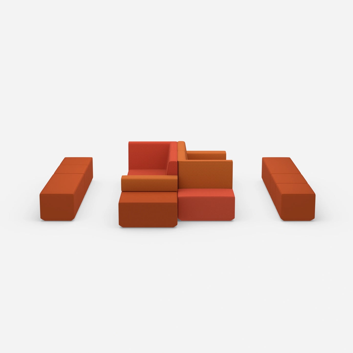 Waiting room bench from the front