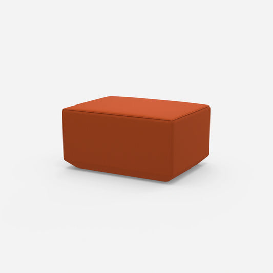 Seat pouf in orange from the side