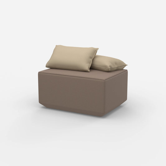 Seat pouf taupe modern from the side