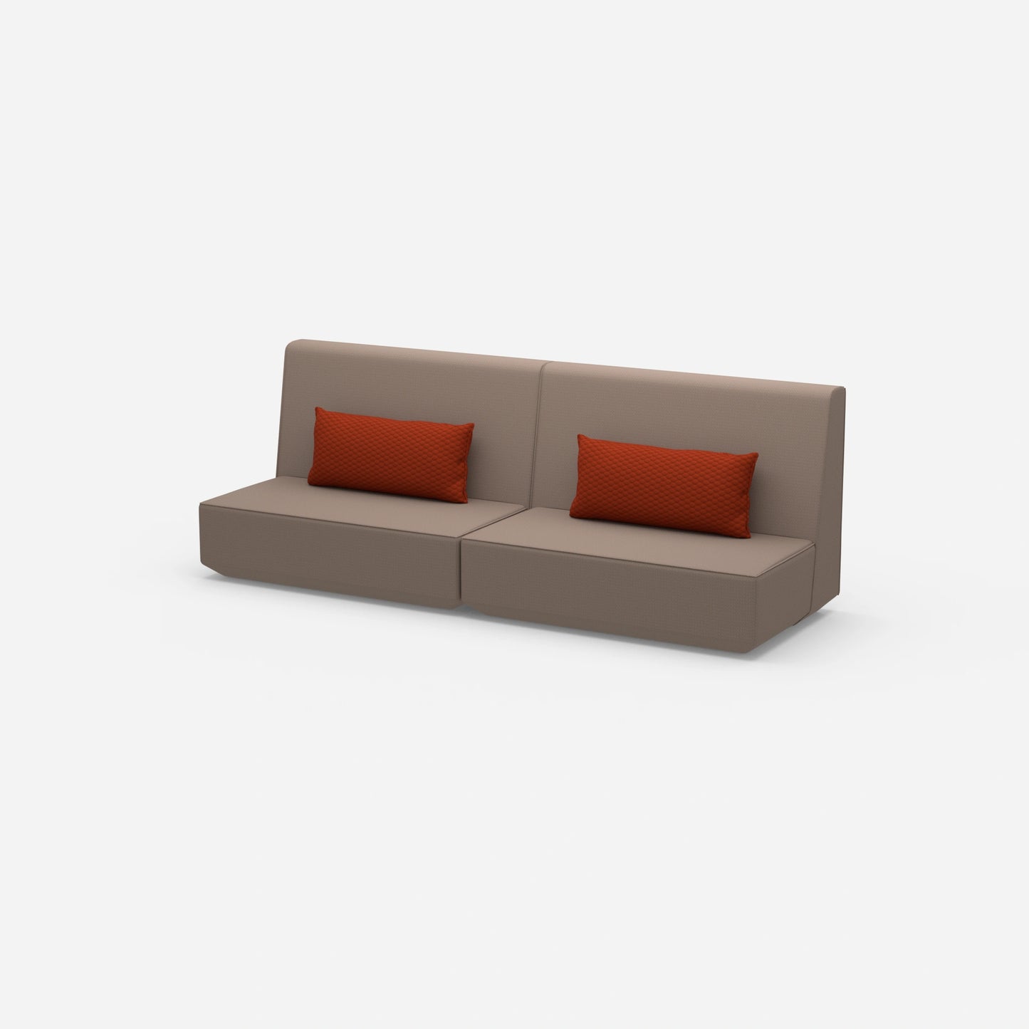 Sofa 3 seater brown from the side