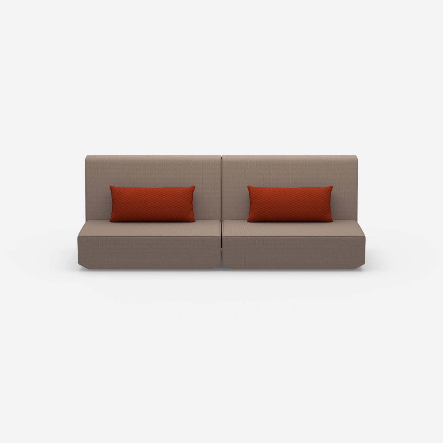 Sofa 3 seater brown from the front