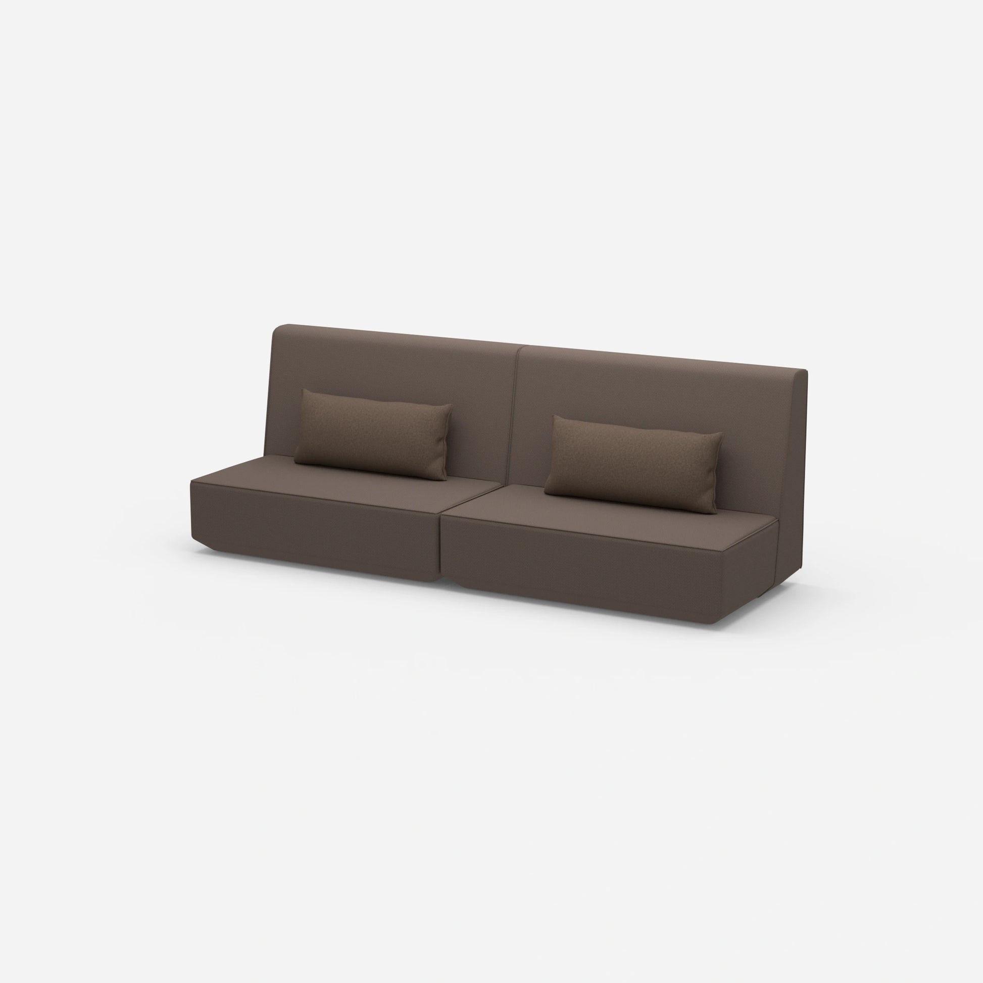 Sofa 3 seater brown from the side