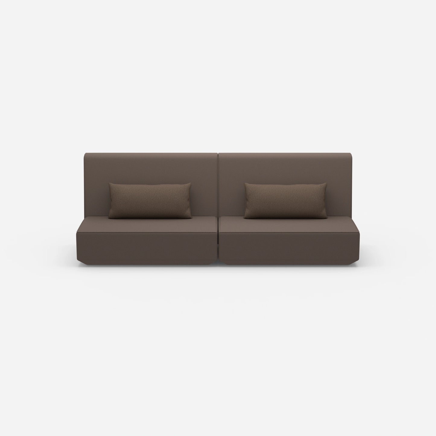 Sofa 3 seater brown from the front
