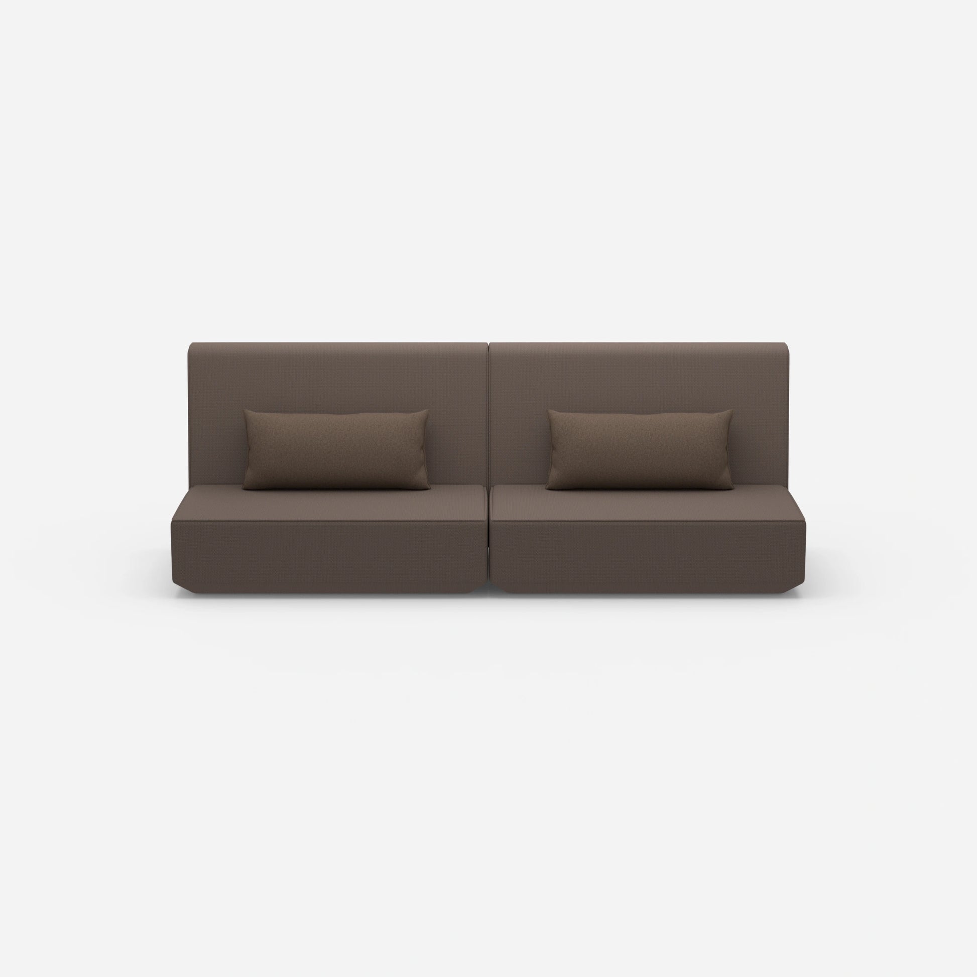 Sofa 3 seater brown from the front