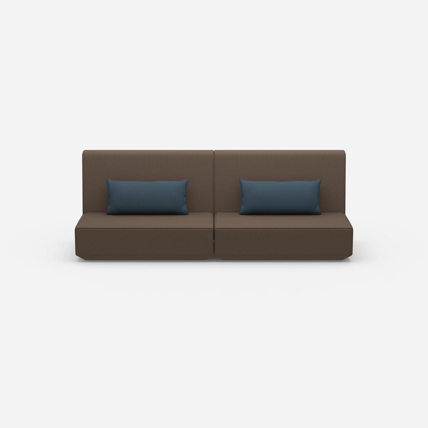 Sofa 3 seater brown from the front