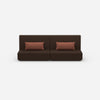 Sofa 3 seater brown from the front