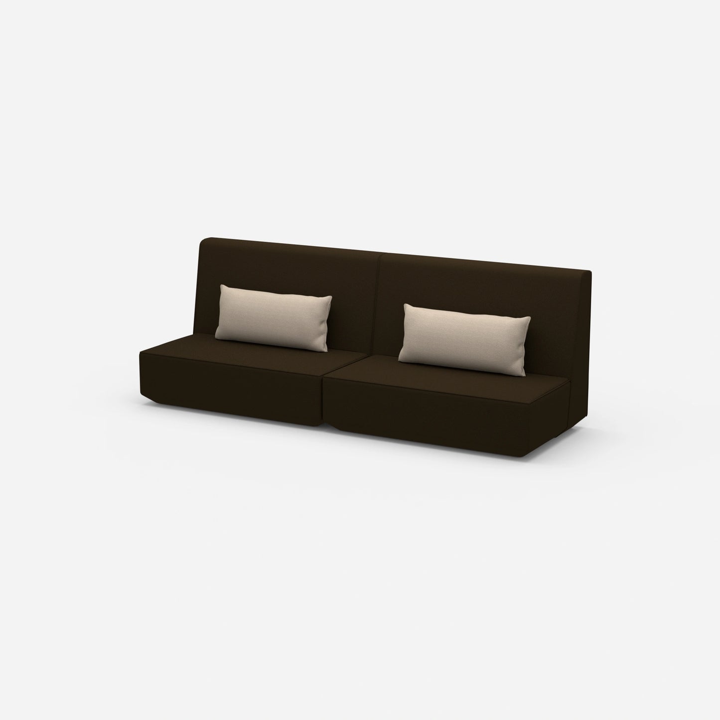 Sofa 3 seater brown from the side