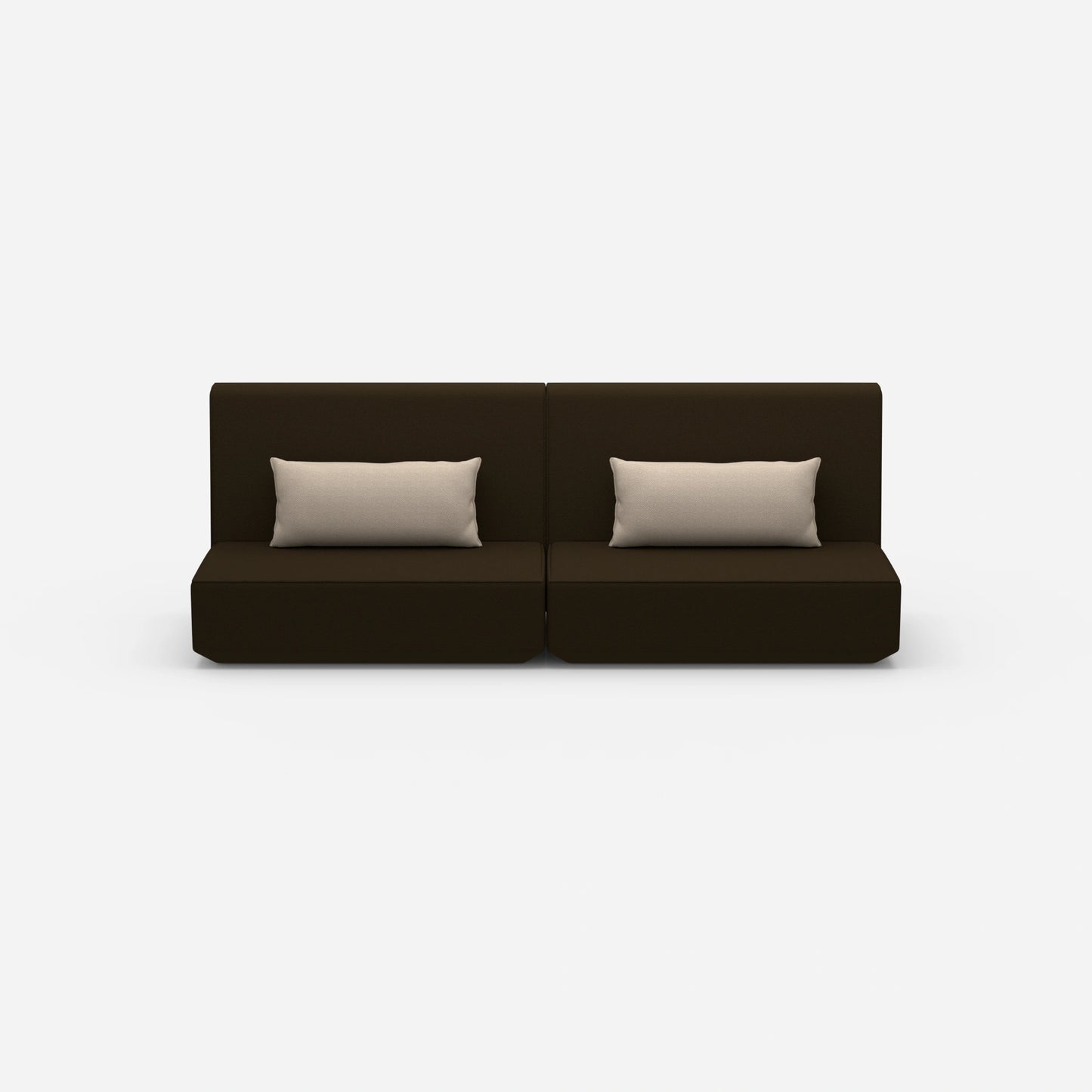 Sofa 3 seater brown from the front