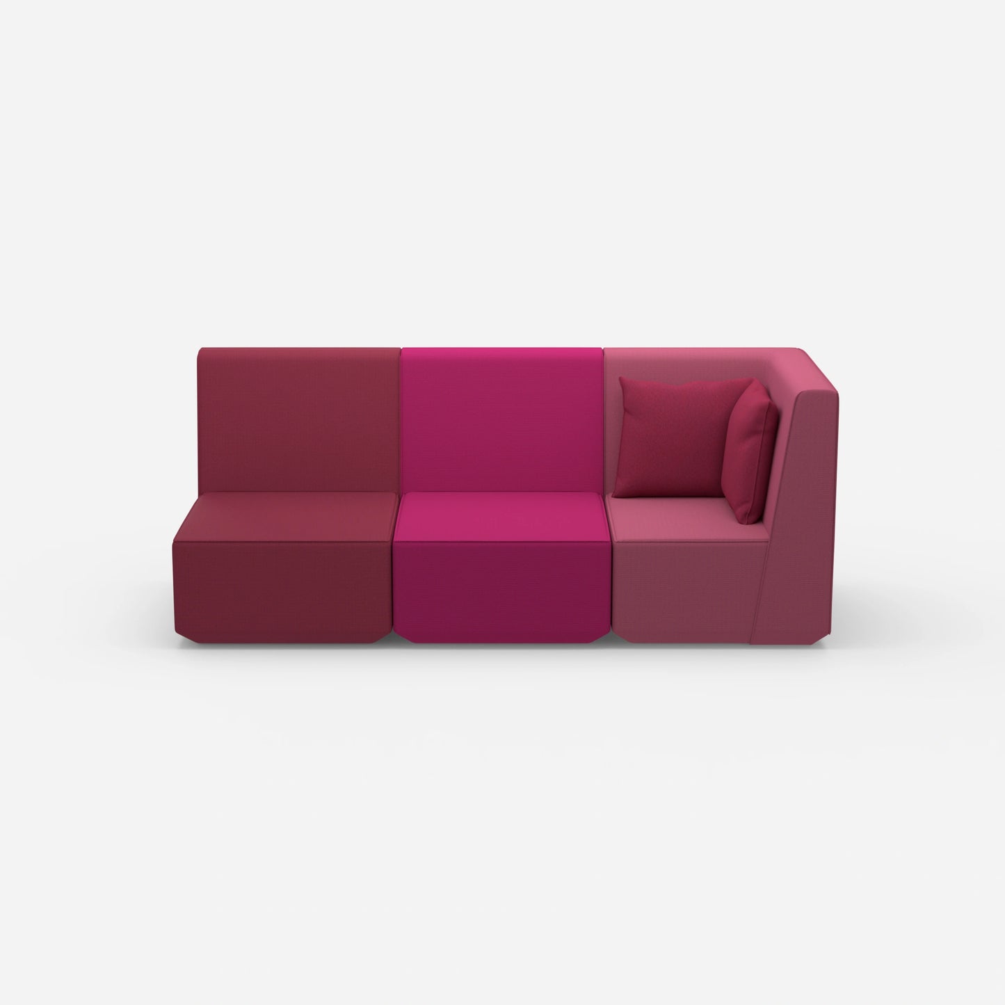 Sofa 3 seater with high backrest from the front