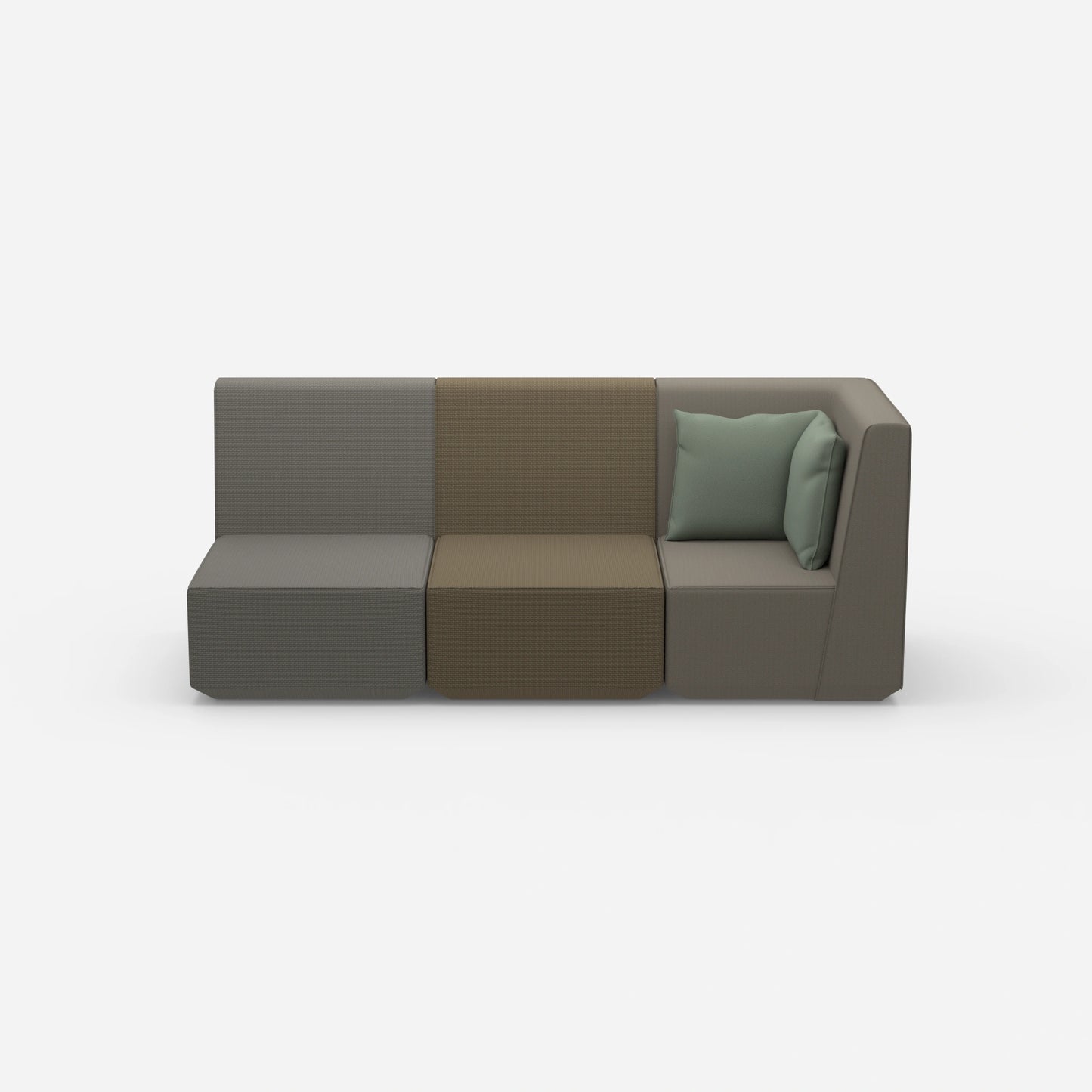 Sofa 3 seater with high backrest from the front