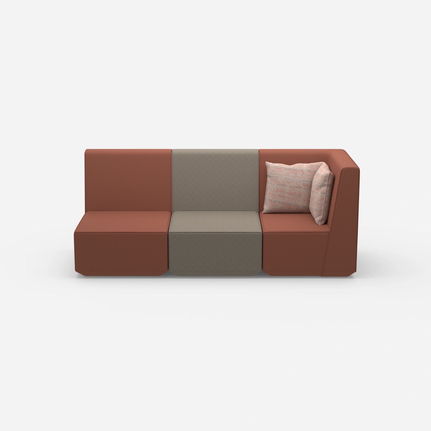 Sofa 3 seater with high backrest from the front