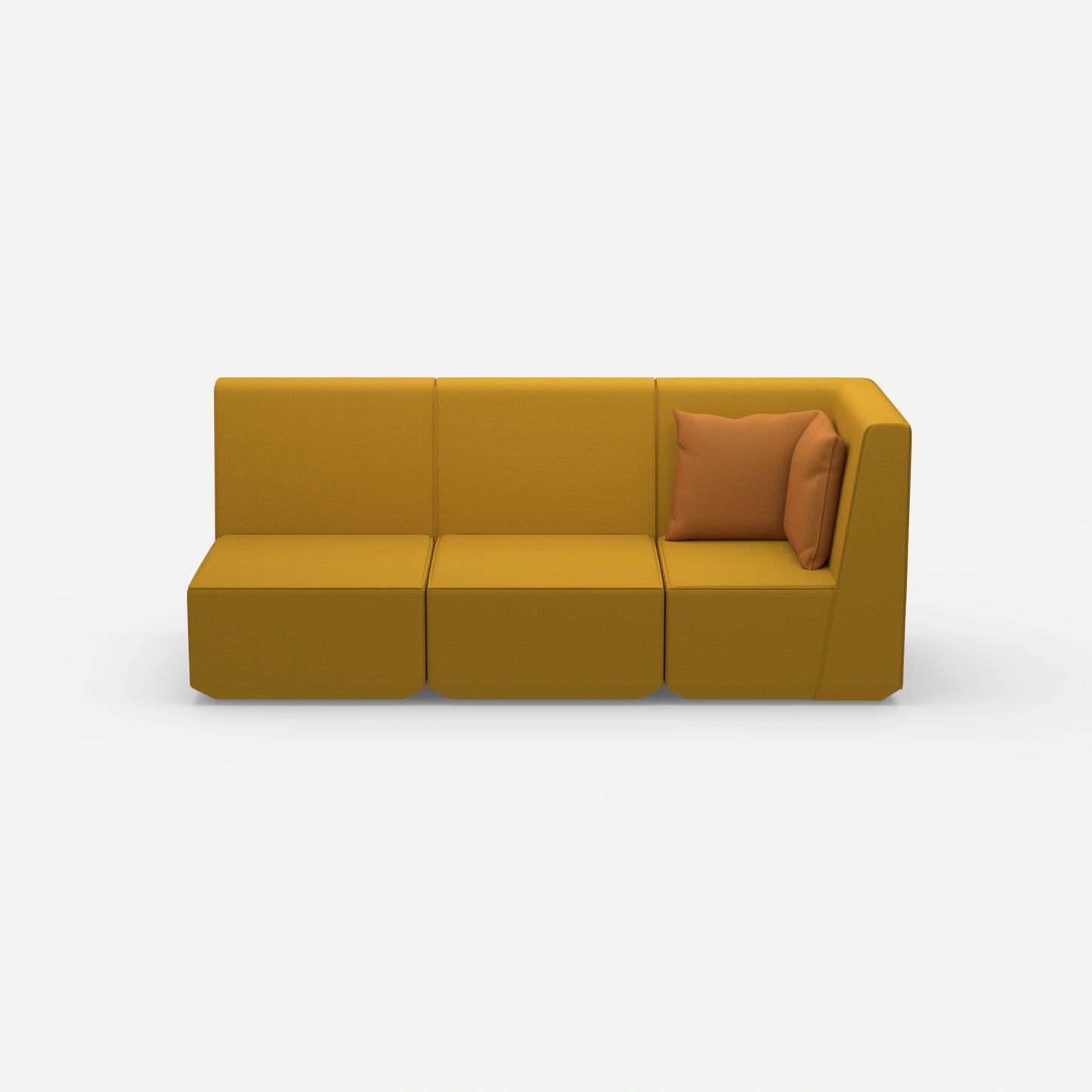 Sofa 3 seater with high backrest from the front