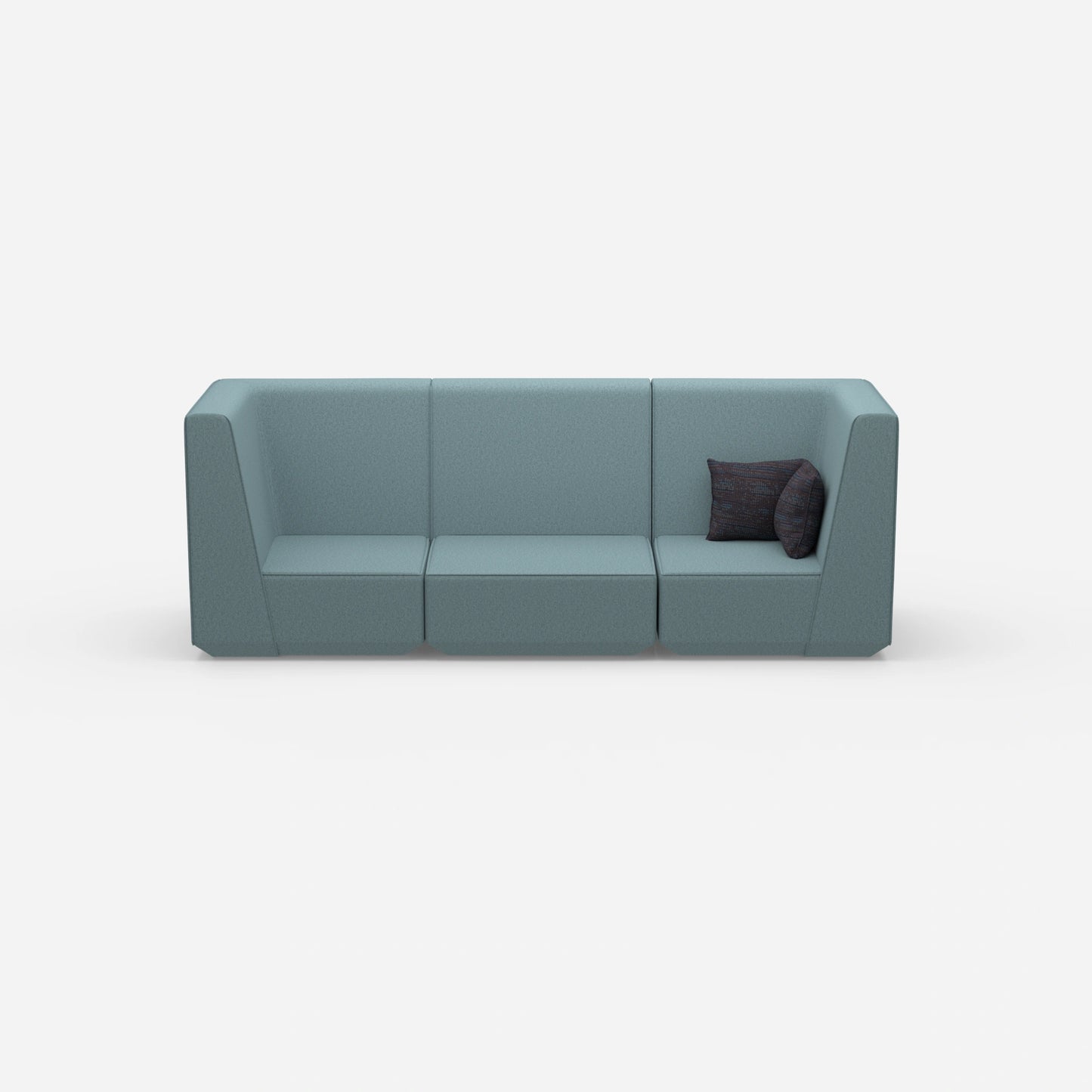 Blue sofa for 3 people from the front