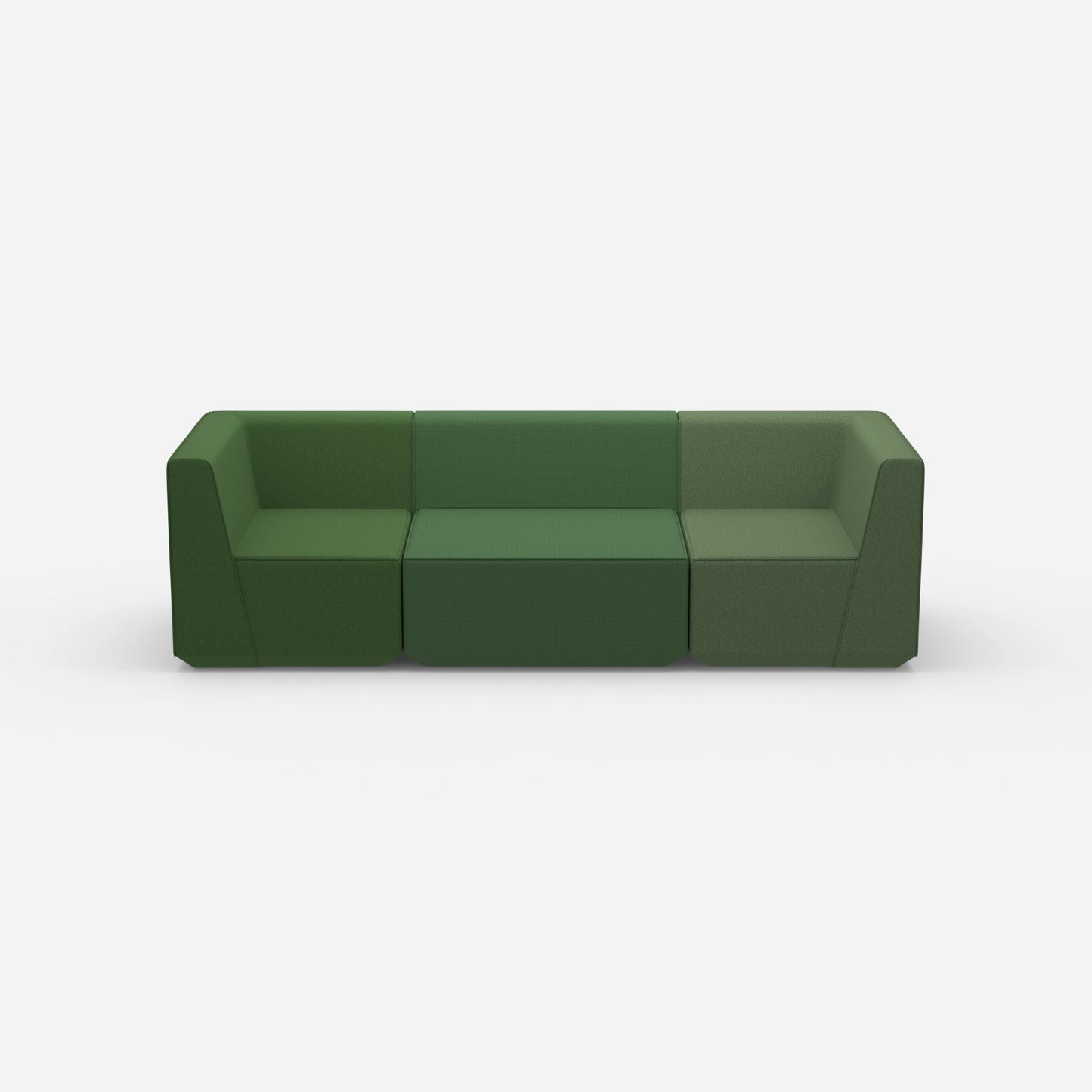 Three-seater sofa green from the front