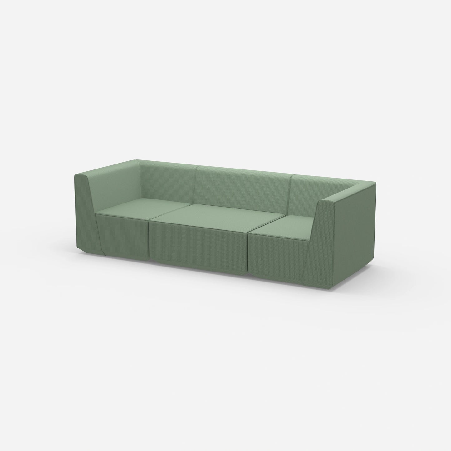 Sofa three-seater green from the side