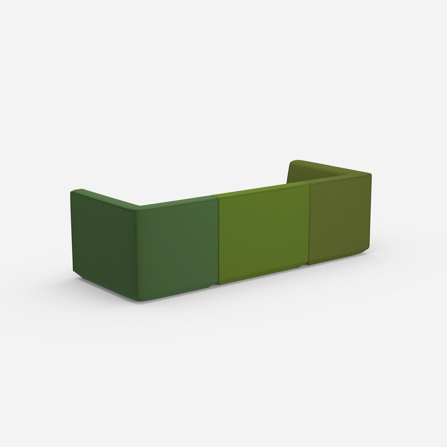 Sofa three-seater green from behind