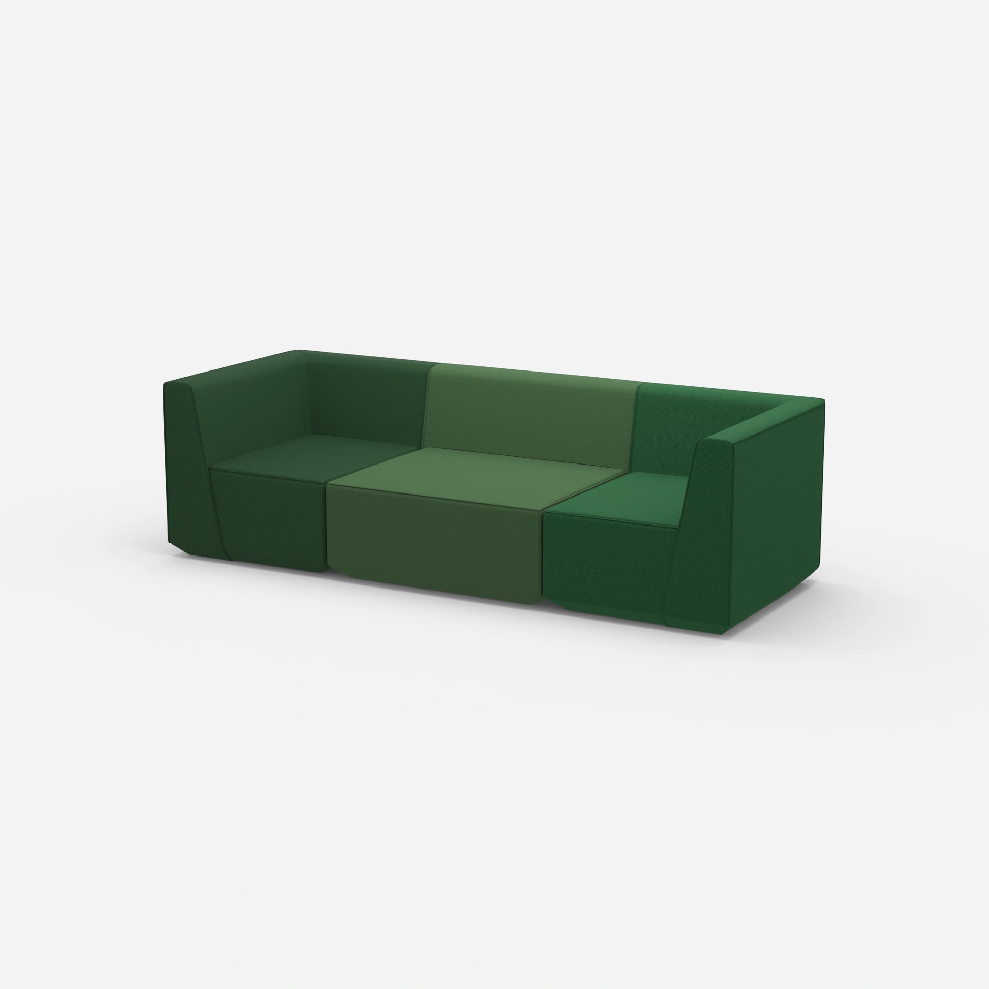 Sofa three-seater green from the side