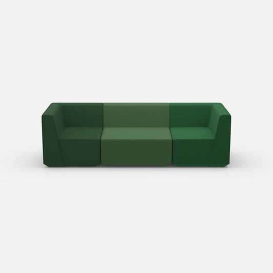 Three-seater sofa green from the front