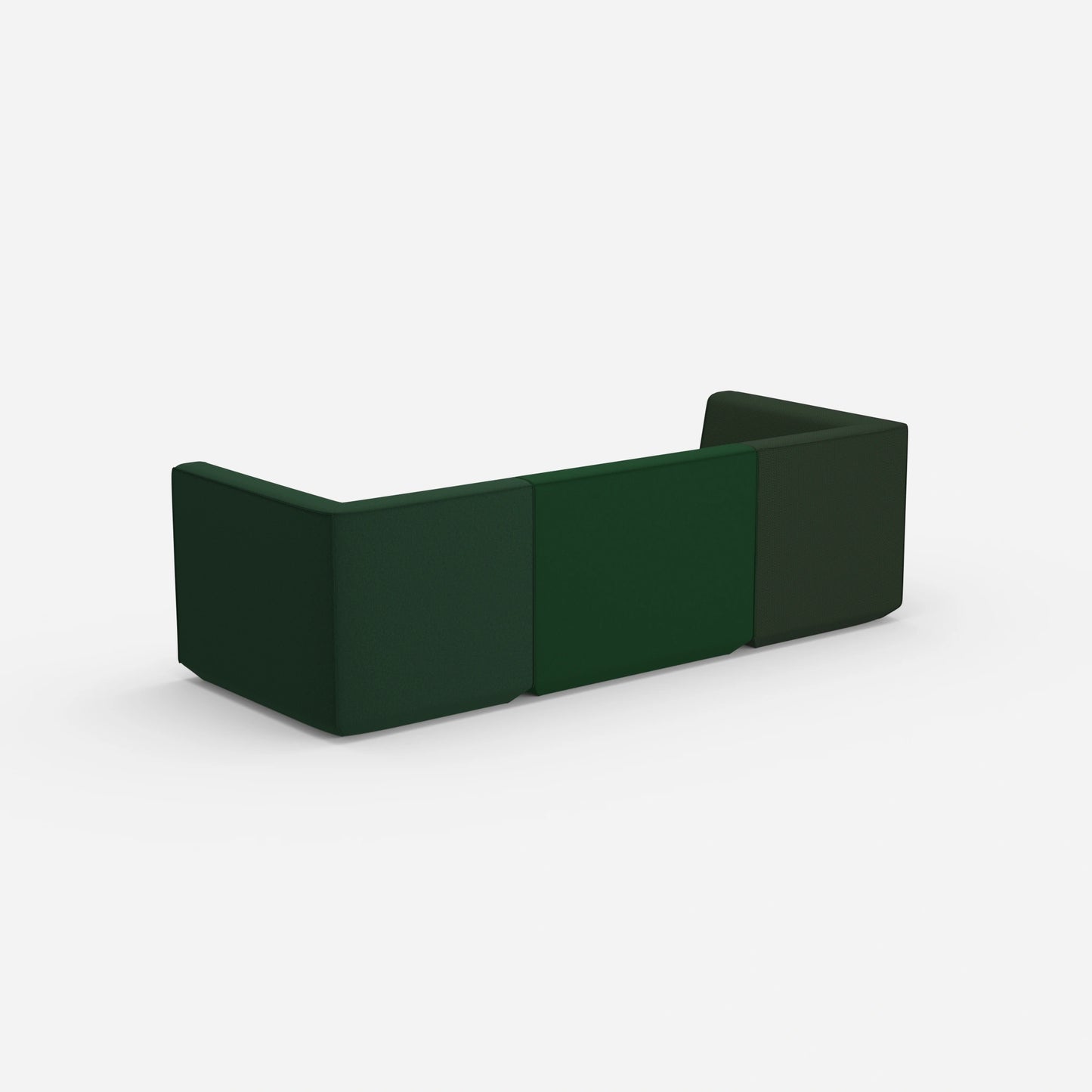 Sofa three-seater green from behind