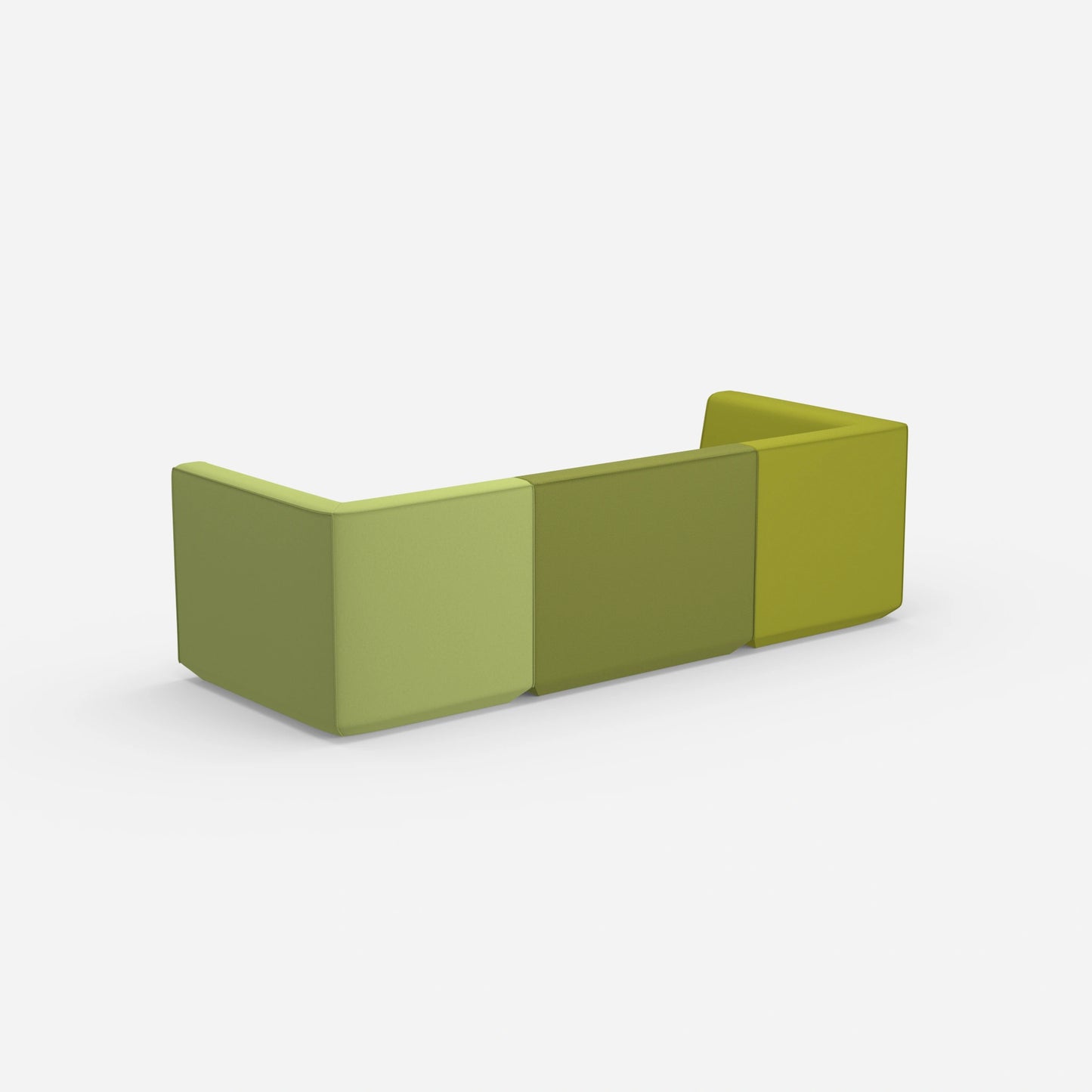 Sofa three-seater green from behind