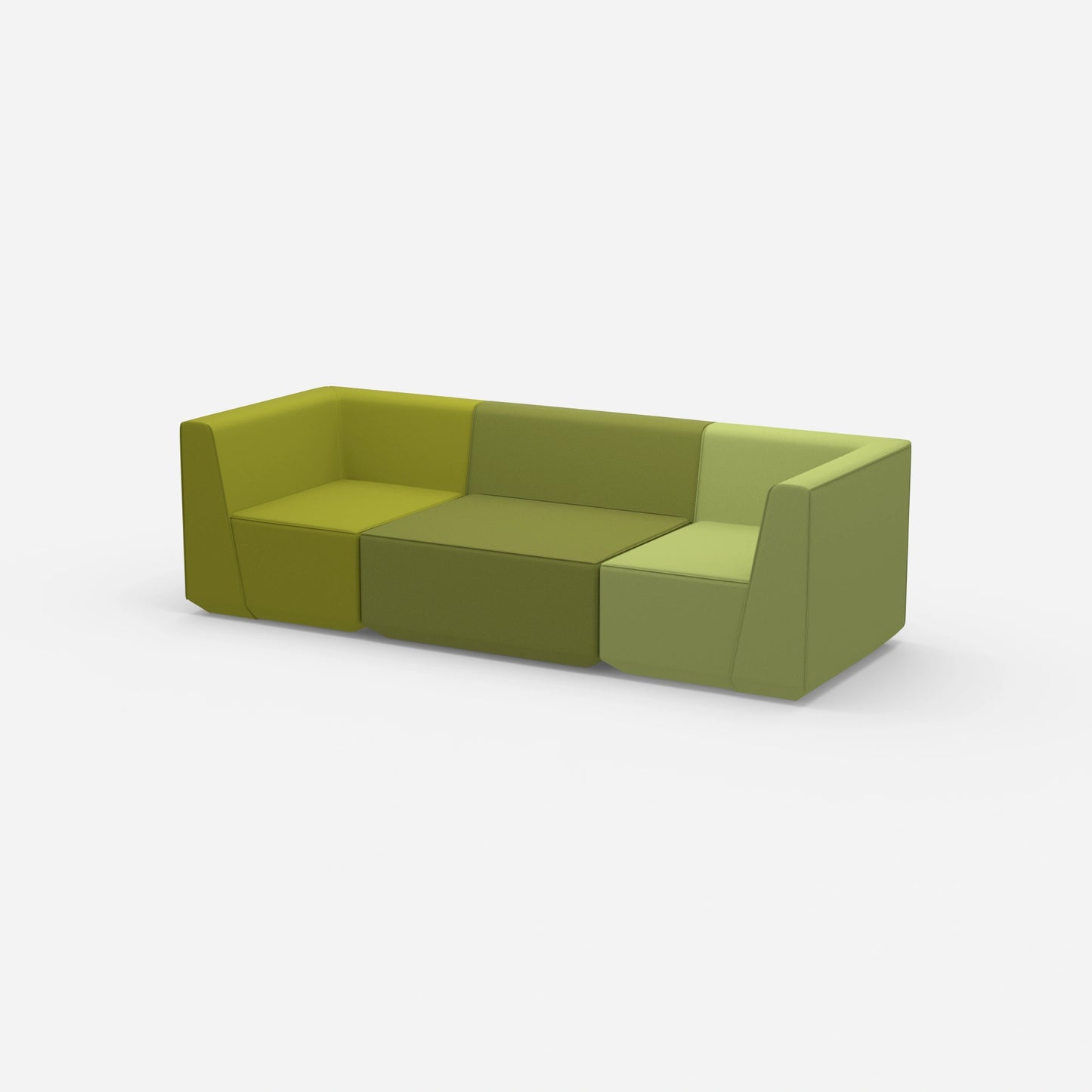 Sofa three-seater green from the side