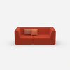 Sofa for 2 people in red from the front