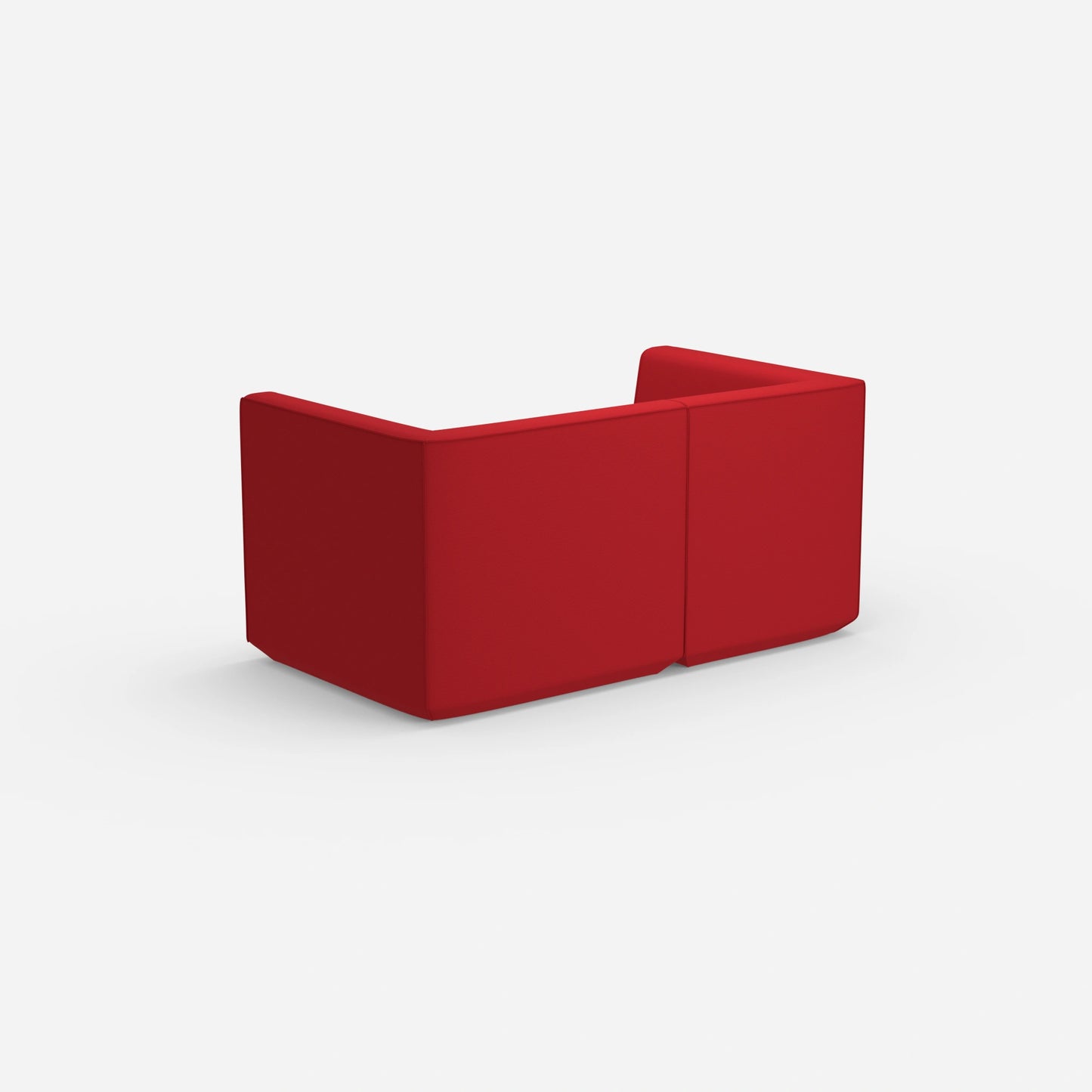 Sofa for 2 people in red from behind