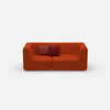 Sofa for 2 people in red from the front