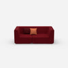 Sofa for 2 people in red from the front